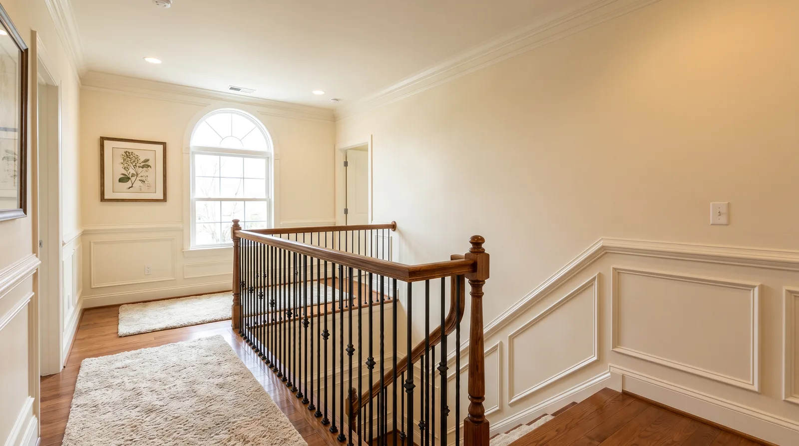 Centreville Virginia townhouse interior with freshly painted staircase